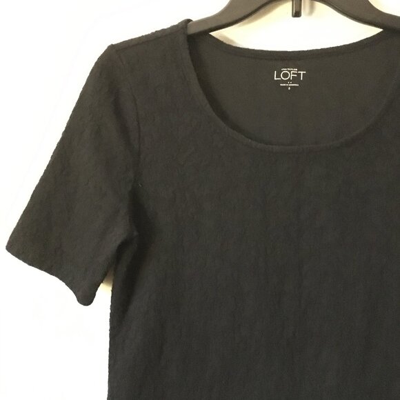 LOFT Witchy Black Cotton Lace Short Sleeve Top - Picture 5 of 15